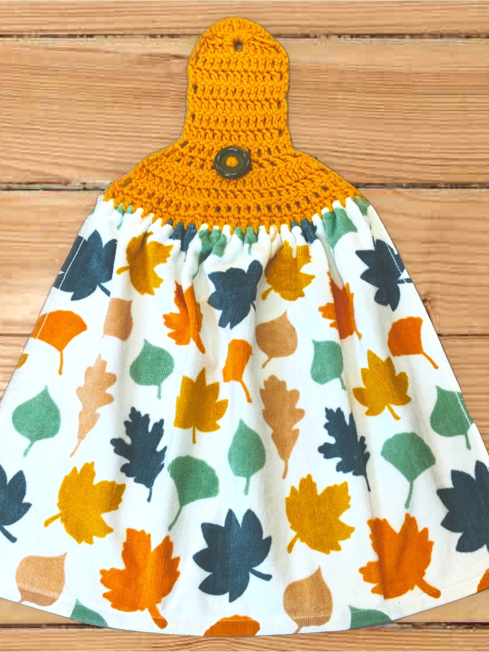 Fall Leaf Crochet Top Towel